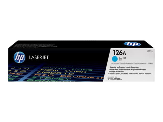 HP 126A, alkuperäinen syaani LaserJet-värikasetti, 1000 sivua, Syaani, 1 kpl