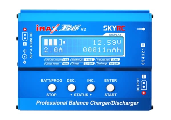 SkyRC SK-100161, Lithium jern fosfat (LiFePO4), Lithium polymer (LiPo), Lithium-Ion (Li-Ion), Nikkel-Cadmium..., Overophedning