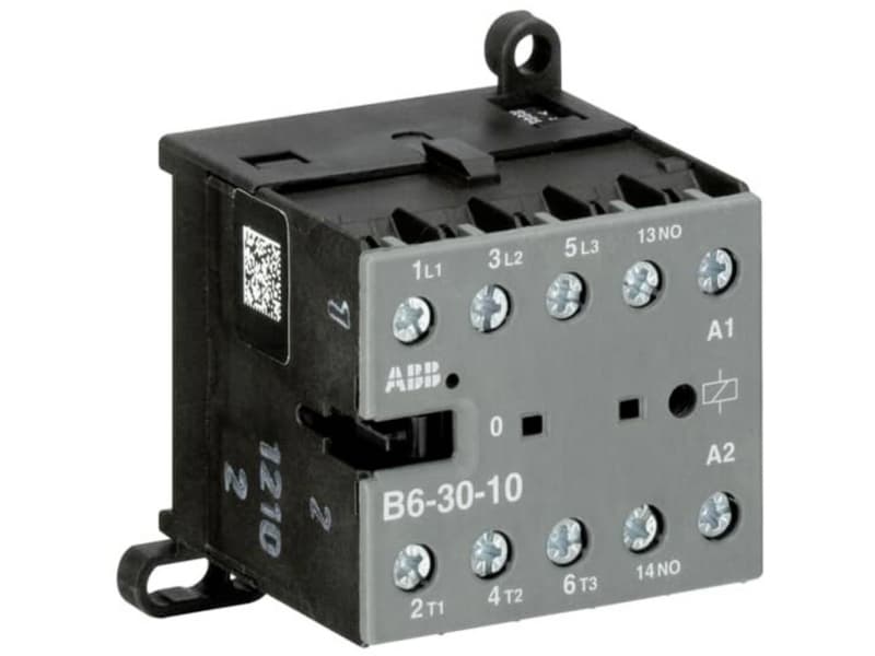 ABB Minikontaktori 4KW, 400V AC, 9 A AC3, 3-napainen, 1NO, ohjausjännite 220-240V AC, 40-450HZ