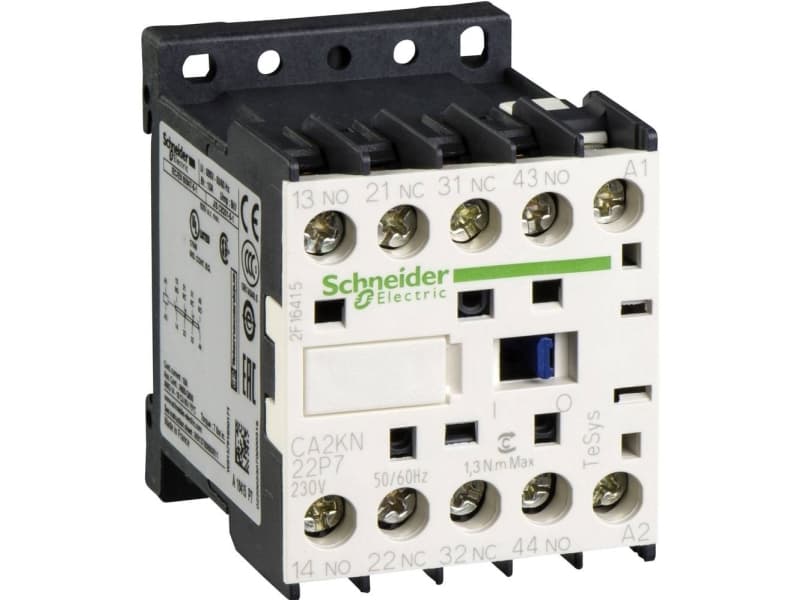 Schneider Electric TeSys K control relay, Musta, Valkoinen, 230 V, 50 - 60 Hz, 45 x 57 x 58 mm, -25 - 50 °C