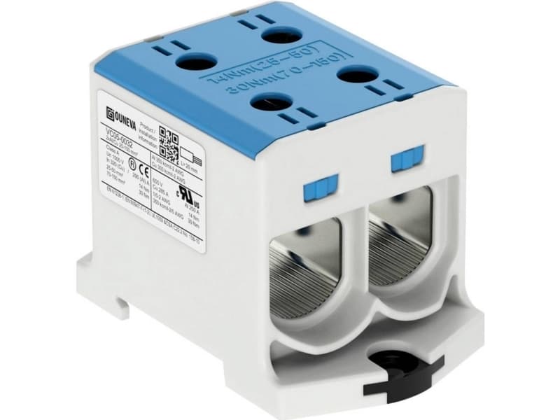 OTL-isoleret universal klemme alumiini/kobber 2*(25-150) mm2 blå blå