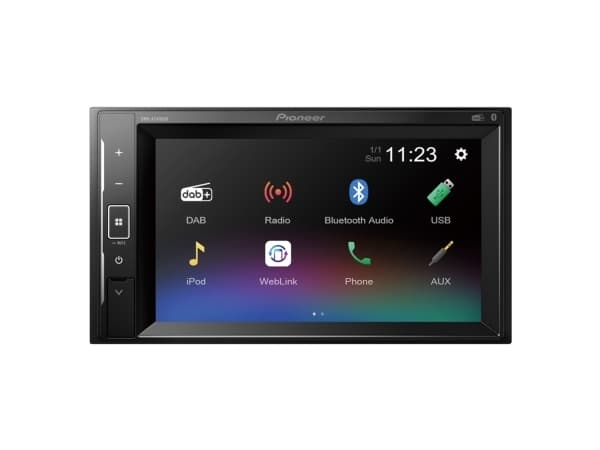 Pioneer DMH-A240DAB, lajittelu, 2 DIN, 200 W, Android, iOS, AAC,FLAC,MP3,WAV,WMA, BMP,JPEG