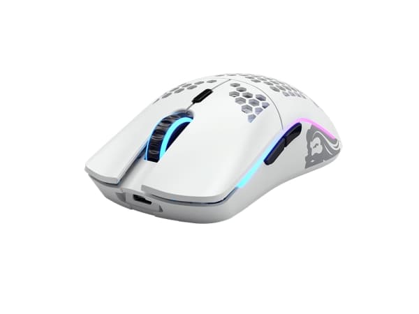 Glorious PC Gaming Race Model O, Oikeakätinen, Laser, RF Wireless + USB Type-C, 19000 DPI, 1 ms, Valkoinen