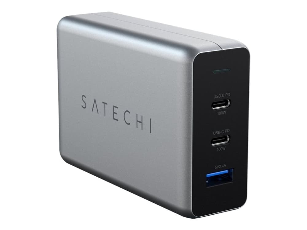Satechi ST-TC100GM - Verkkolaitesovitin - AC 100-240 V - 100 Watt - lähtöliitännät: 3 - Eurooppa - avaruusharmaa - avaruusharmaa