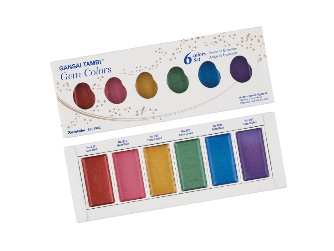 GANSAI TAMBI GEM COLORS set med 6 färger ZIG