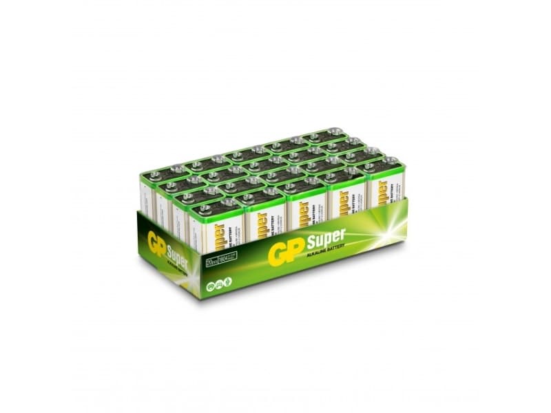 GP Batteries Super Alkaline 1604A/6LF22, Kertakäyttöinen akku, 9V, Alkali, 9 V, 20 kpl, Monivärinen