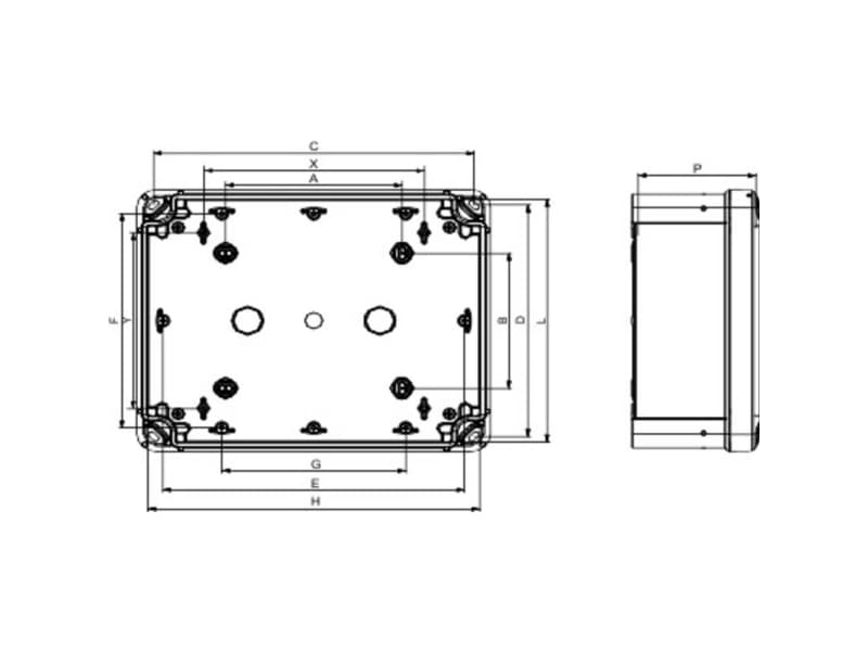 Schneider Electric NSYTBS11116 Seinäasennuskotelo 116 x 116 x 62 ABS Harmaa valkoinen (RAL 7035) 5 kpl