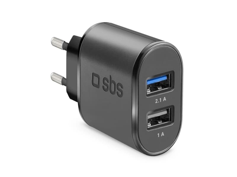 SBS TETR2USB21AFAST, Sisätila, AC, 5 V, 2,1 A, Musta
