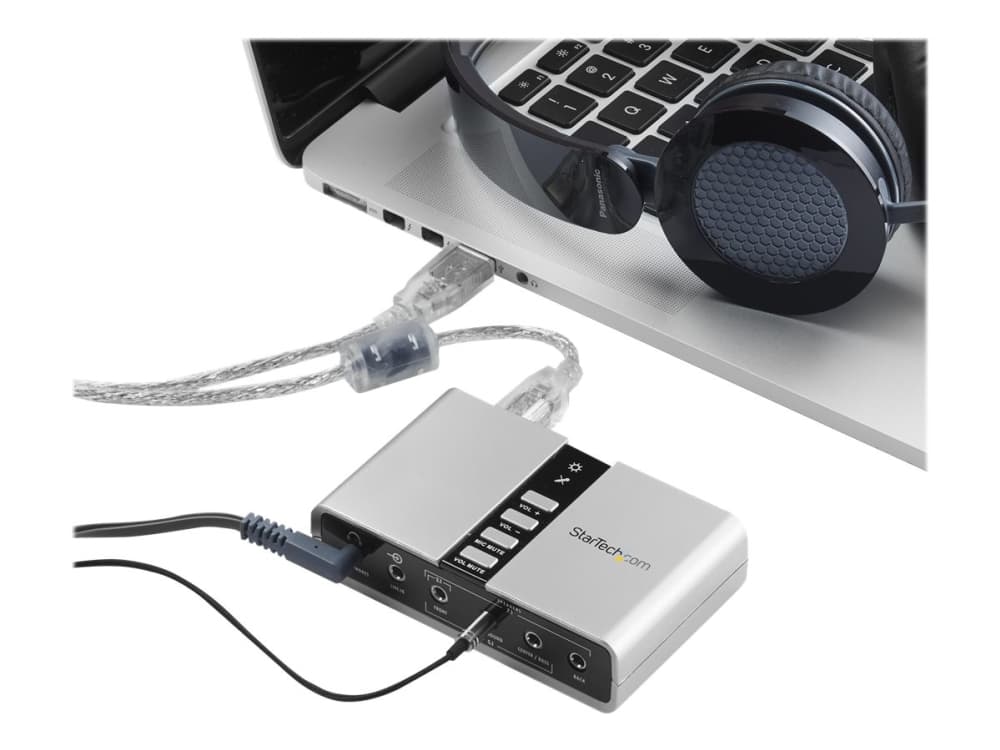 StarTech.com 7.1 USB-äänikortti - Ulkoinen äänikortti kannettavaan tietokoneeseen SPDIF-digitaaliäänellä - Äänikortti PC:lle - Hopea (ICUSBAUDIO7D) - Lydkortti - 48 kHz - 7.1 - USB 2.0 - P/N: MU15MMS, MU6MMS varten