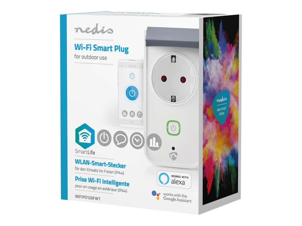 Nedis WIFIPO120FWT, Langaton, Wi-Fi, 2,412 - 2,472 GHz, Ulkona, Harmaa, Valkoinen, Muovi