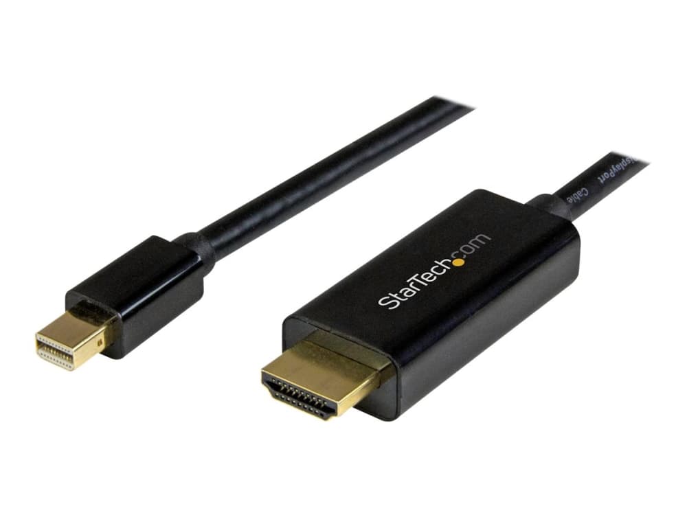StarTech.com Mini DisplayPort to HDMI Adapter Cable - mDP to HDMI Adapter with Built-in Cable - Musta - 5 m (15 ft.) - Ultra HD 4K 30Hz (MDP2HDMM5MB) - Adapterkabel - Mini DisplayPort han til HDMI han - 5 m - lajittelu - 4K-tuki - 4K-tuki