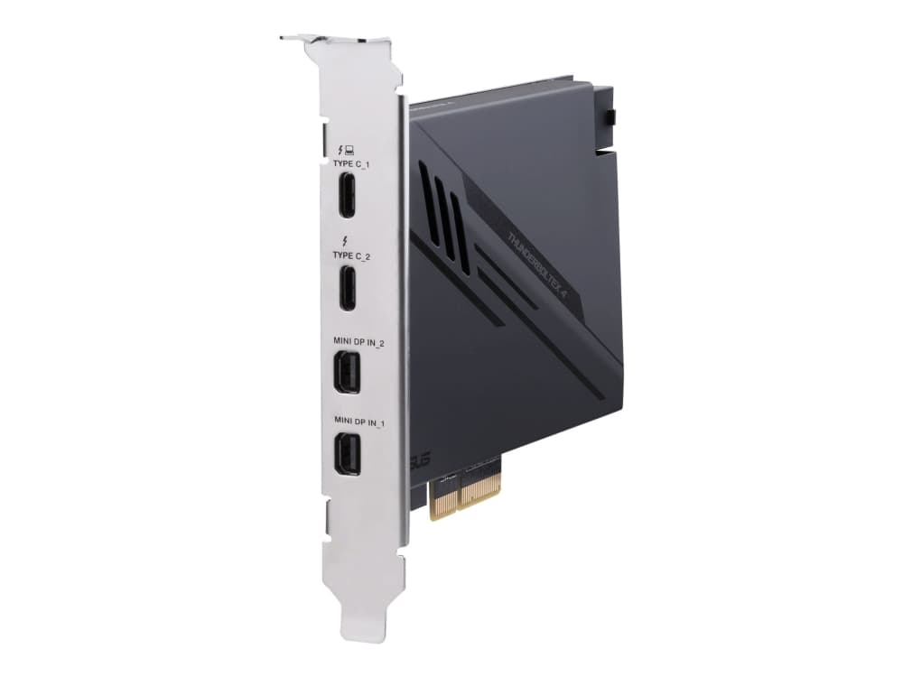 ASUS ThunderboltEX 4, PCIe, Mini DisplayPort, PCIe, Thunderbolt, USB 2.0, USB 3.2 Gen 2 (3.1 Gen 2), PCIe 3.0, Musta, PC, Intel Thunderbolt 4 JHL8540