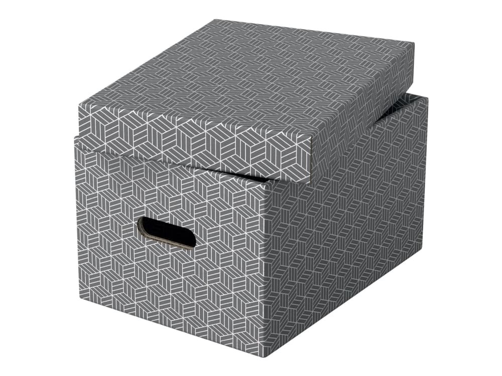 Esselte Aufbewahrungsbox Home M Mittel 3 Stueck Weiss, Varastolaatikko, Harmaa, Suorakulmainen, Pahvi, Kuvio, Sisätila