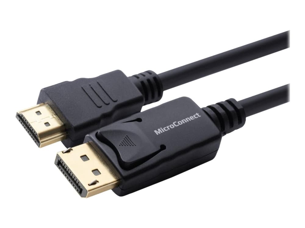 MicroConnect - Sovitinkaapeli - DisplayPort uros HDMI uros - 10 m - kaksoissuojattu - musta - 1080p tuki 60 Hz