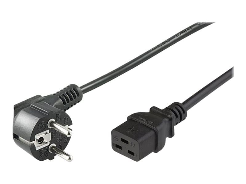 MicroConnect - Strømkabel - CEE 7/7 (han) vinklet til IEC 60320 C19 lige - AC 250 V - 16 A - 3 m - lajittelu