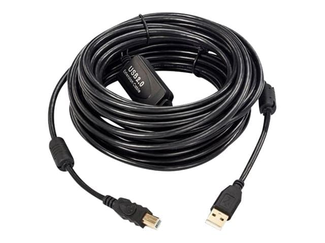MicroConnect - USB-kaapeli - USB Type B (uros) - USB (uros) - USB 2.0 - 5 A - 15 m - aktiivinen, aktiivinen toisto - musta