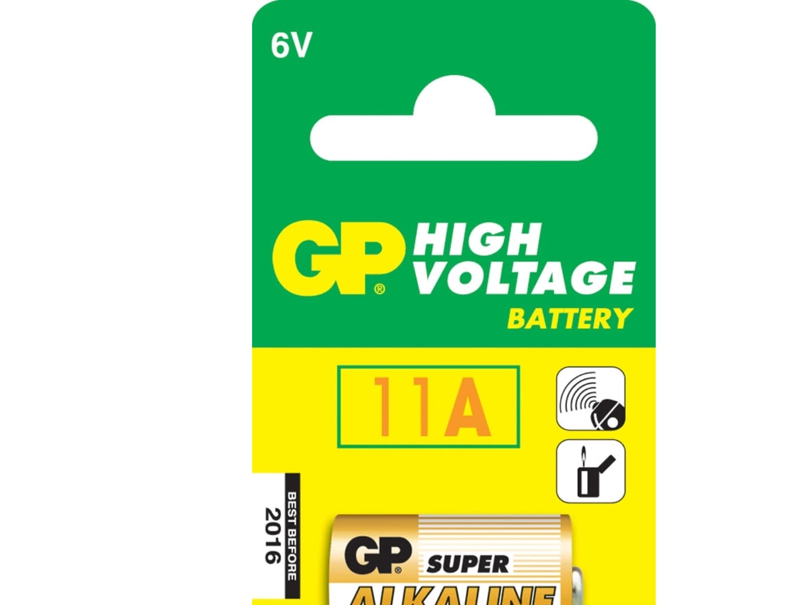 GP Batteries High Voltage 11A, Kertakäyttöinen akku, Alkali, 6 V, 1 kpl, Monivärinen, Kupla
