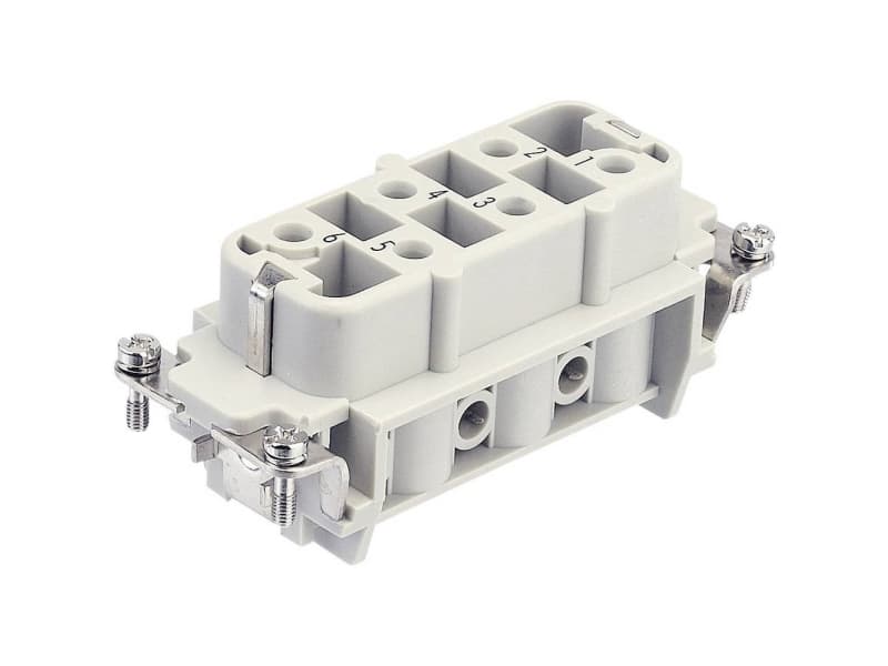 HARTING Han® 6 + maadoitus HSB-liitin, insertti tyyppi 16Bhunstik ruuviliitin max 6mm2, 35A6 napainen