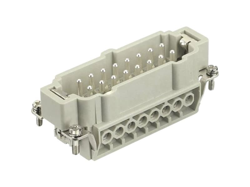 HARTING HAN E liitin, insertti tyyppi 16Kahvallinen liitin ruuviliitin max 2,5mm2, 16A16 napainen