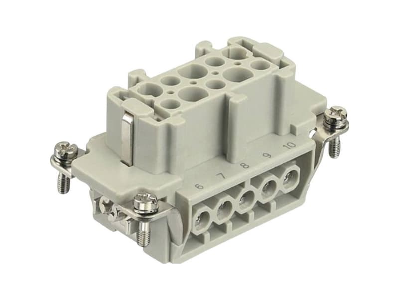 HARTING HAN E -liitin, insertti tyyppi 10B naarasliitin ruuviliitin max 2,5mm2, 16A10 napainen
