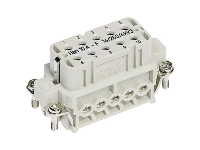 HARTING HAN A liitin, insertti tyyppi 10Ahunstik ruuviliitin max 2,5mm2, 16A10 polet