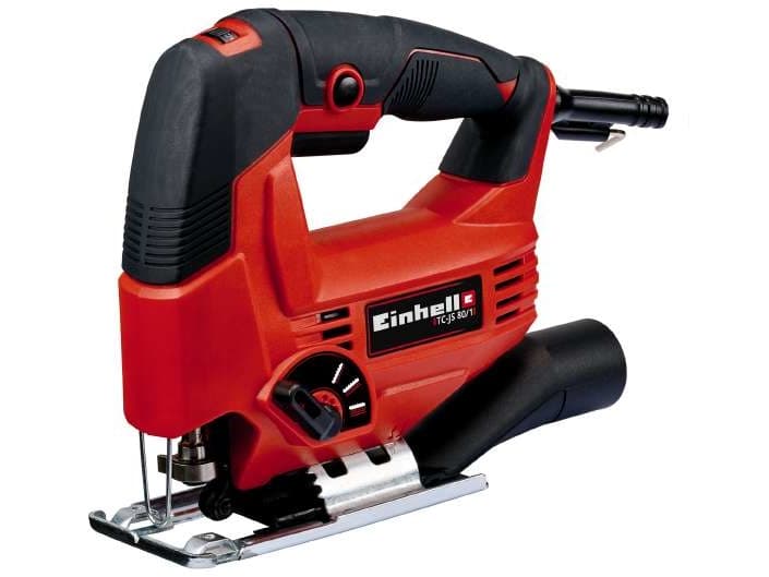 Einhell TC-JS 80/1, Kaarikahva, Musta, Punainen, 45°, Muovi, Terästä, Puu, 3000 spm, 8 cm