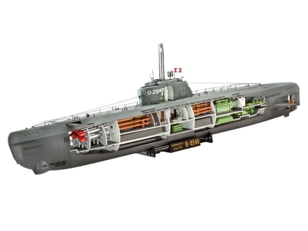 Revell U-Boot Typ XXI U 2540 &Interieur, Submarine model, Kokoamispakkaus, 1:144, U-Boot Typ XXI, Ei sukupuolirajoitusta, Muovi