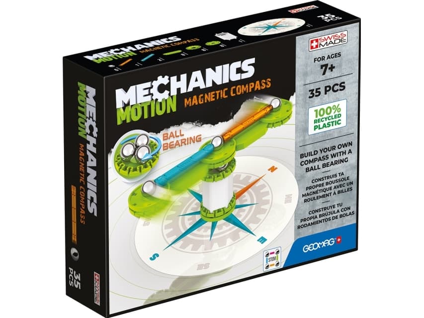 Geomag Mechanics Motion RE Compass, Neodyymimagneettilelu, 7 vuosi/vuosia, Monivärinen