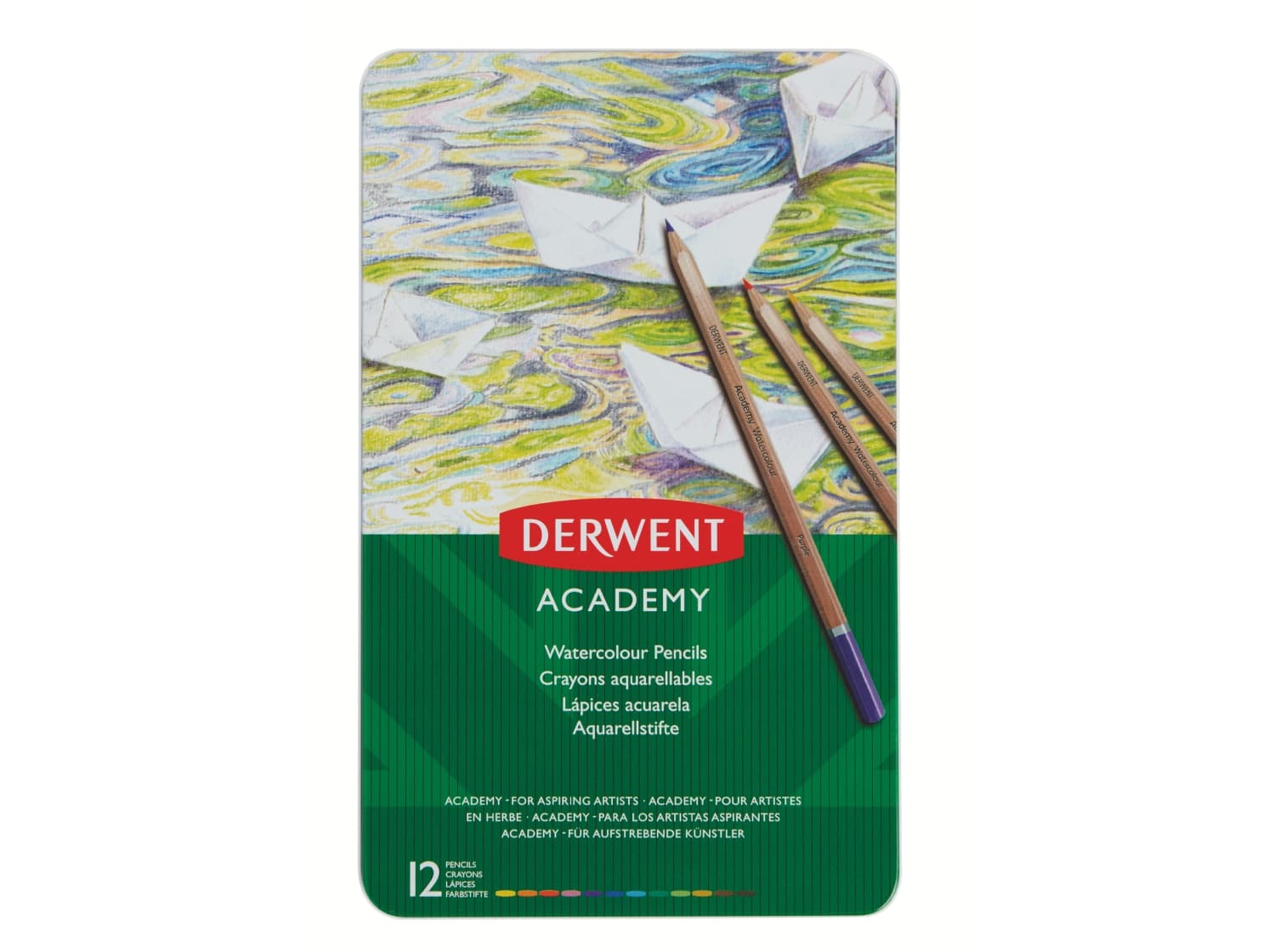 Derwent Academy akvarellikynä 12 eri värillä - (6 kpl)