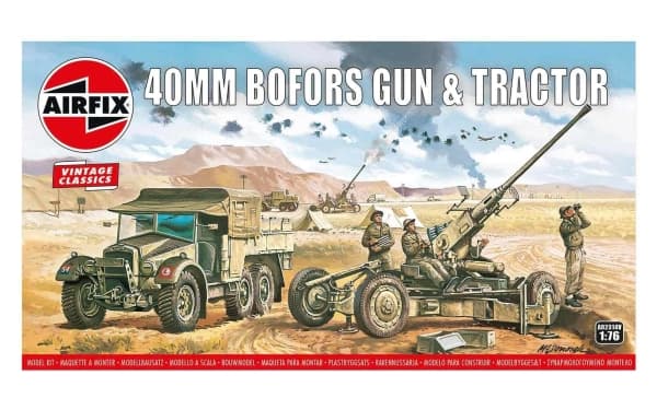 Airfix Bofors 40mm Gun &amp Tractor, Airfix Bofors 40mm Gun &amp Tractor, Asennussarja, 1:76, Bofors 40mm Gun &amp Tractor, Minkä tahansa sukupuolen, Muovi, Sotilasajoneuvojen pienoismallisarja
