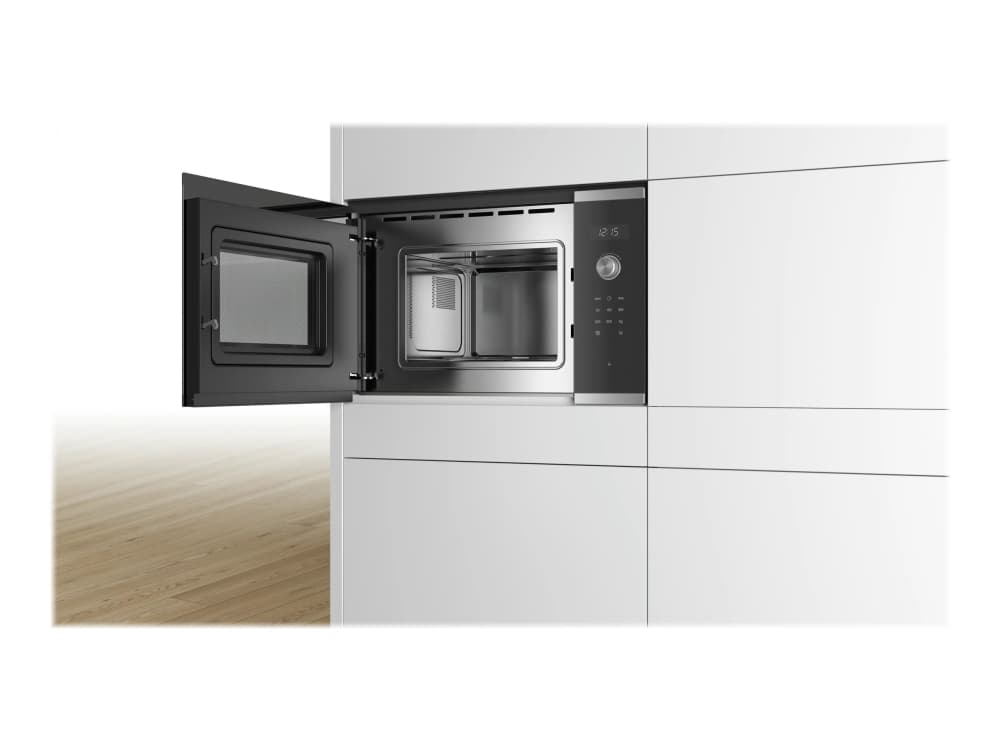 Bosch Serie 6 BFL524MS0, Kiinteä, Solo-mikroaaltouuni, 20 L, 800 W, Sisäänrakennettu näyttö, LED
