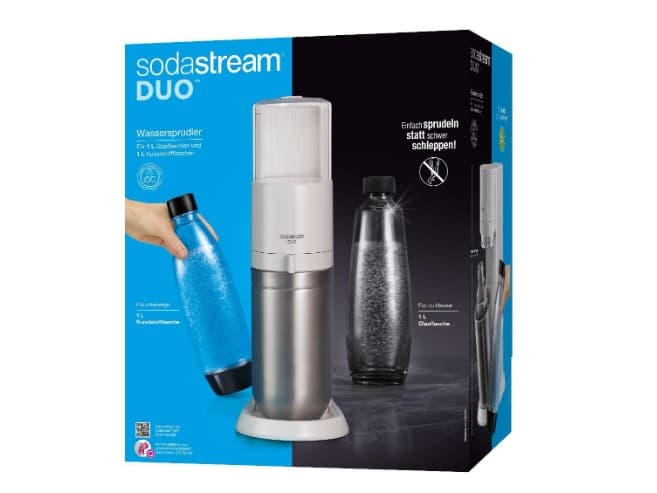 SodaStream DUO, Ruostumaton teräs, Valkoinen, 1 L, 60 L, 440 mm, 366 mm, 191 mm