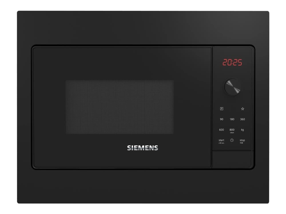Siemens iQ300 BF523LMB3, Kiinteä, Solo-mikroaaltouuni, 20 L, 800 W, Rotaatio, Kosketus, Musta, Ruostumaton teräs
