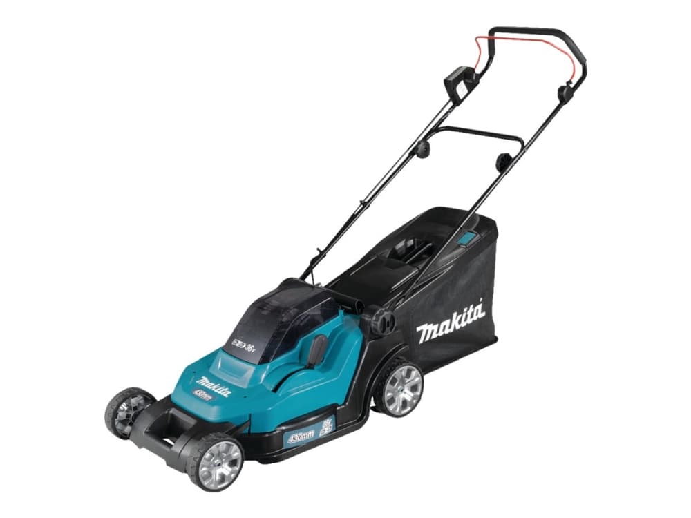 Makita DLM432PT2, Työnnettävä ruohonleikkuri, 575 m², 43 cm, 2 cm, 7,5 cm, Leikkuuterät
