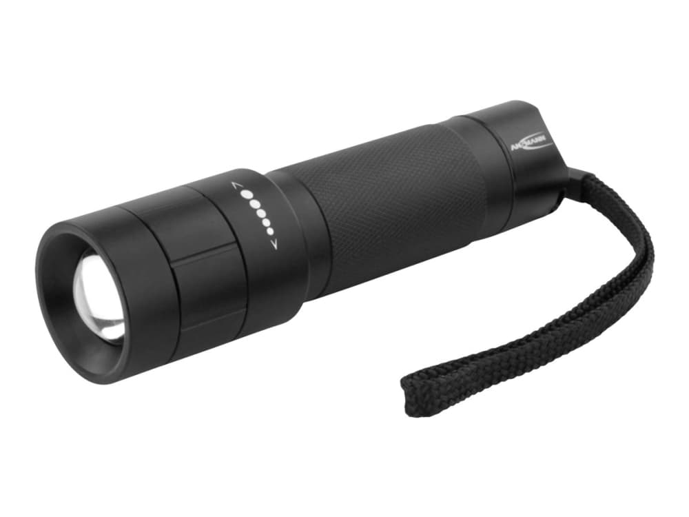 Ansmann M250F, Käsikokoinen taskulamppu, Musta, Painikkeet, Rotaatio, 1 m, IP54, 1 lamppua