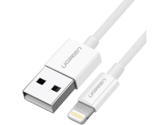 Nikkelöity UGREEN MFi Lightning-kaapeli 2m (valkoinen)