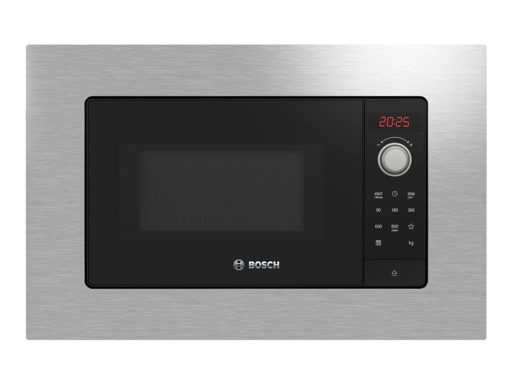 Bosch BFL623MS3, Kiinteä, Solo-mikroaaltouuni, 20 L, 800 W, Rotaatio, Kosketus, Ruostumaton teräs