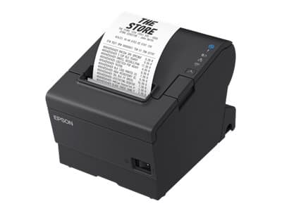 Epson TM-T88VII (112): USB, Ethernet, Serial, PS, Black, Thermal, Maksupäätetulostin, 180 x 180 DPI, 500 mm/s, 1,41 x 3,39 mm, Teksti, Kuva, Viivakoodi, 2D-viivakoodi