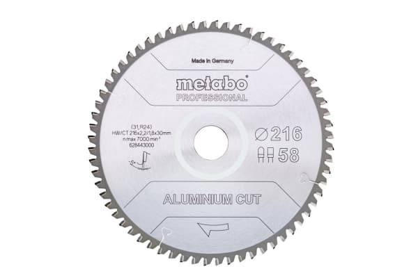 Metabo 628443000, Alumiini, 21,6 cm, 3 cm, 2,2 mm, Metabo, KS 18 LTX 216 / KGS 18 LTX 216 / KGSV 72 Xact / KGSV 72 Xact SYM / KGSV 216 M / KS 216 M Lasertyöstö...