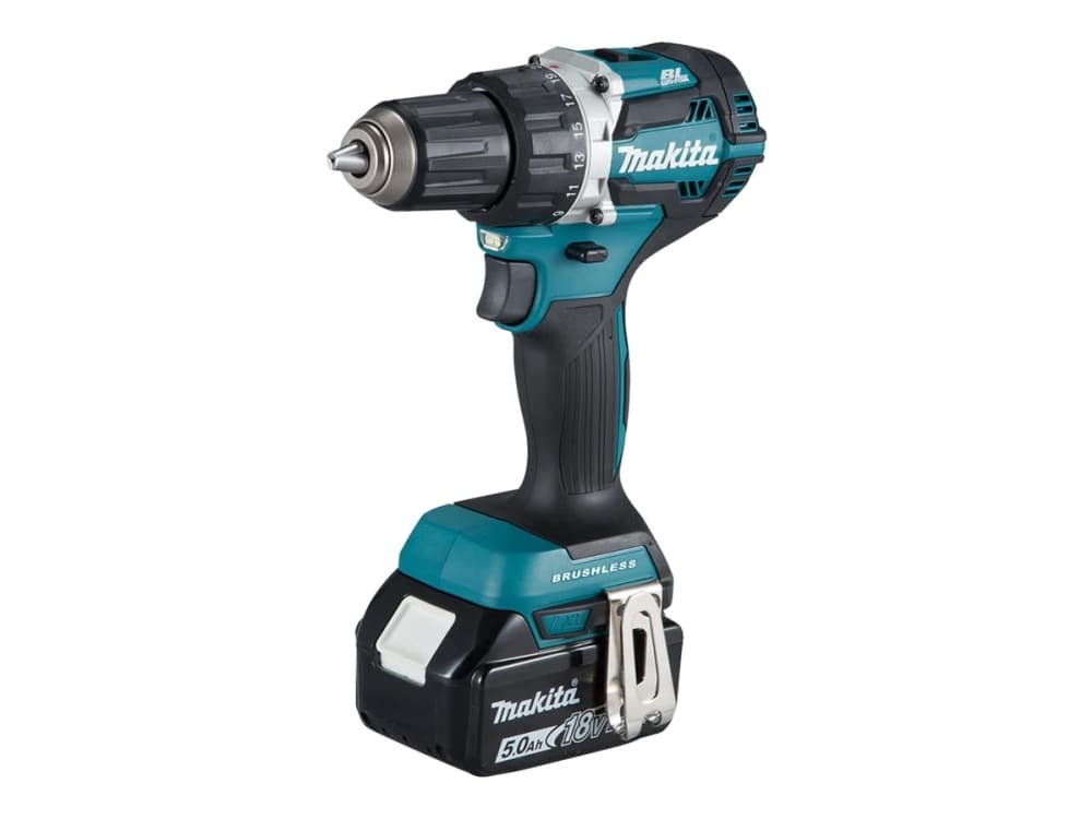 Makita DDF484ZJ, Akkuruuvinväännin, Pistoolikahva, 1/2, Musta, Sininen, Ripustinkoukku, 2000 RPM - SOLO