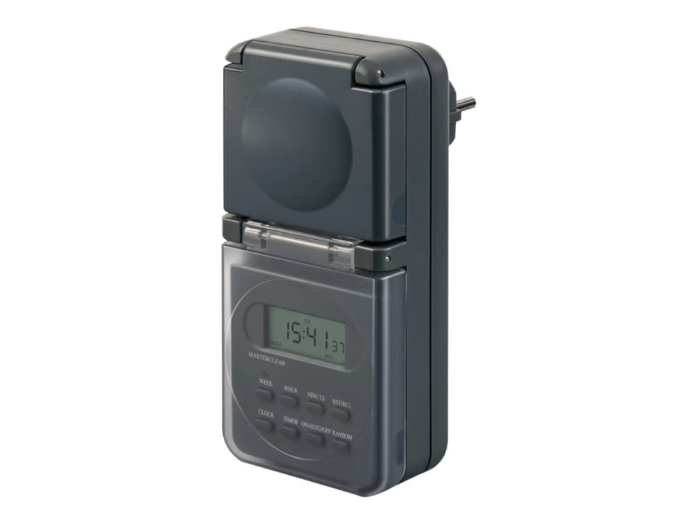 Brennenstuhl 1506706, Viikkoajastin, Harmaa, Digitaalinen, LCD, Painikkeet, IP44