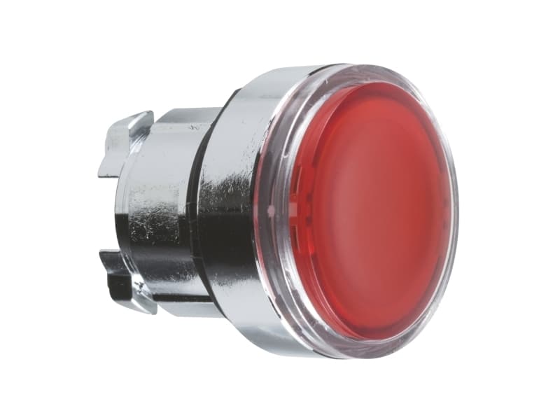 Schneider Electric ZB4BA48, Nappi, Kromi, Punainen, Metalli, IP66, IP67, IP69, IP69K, AC, 29 mm