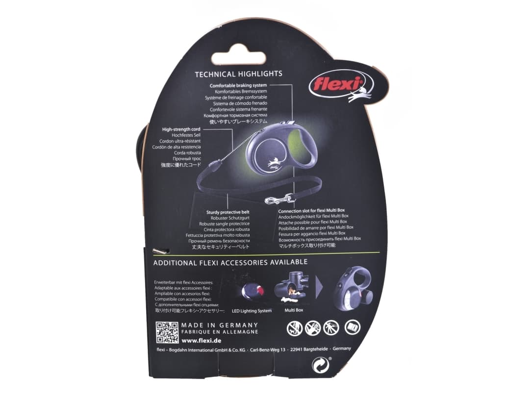 flexi Black Design M snor 5 m, 20 kg, lajitelma