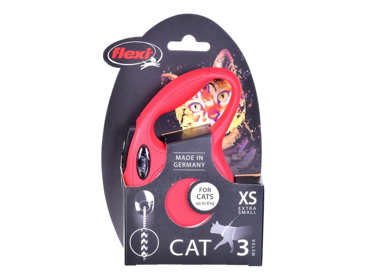Flexi Automaattihihna FLEXI NEW CLASSIC CAT XS 3 m köysi punainen