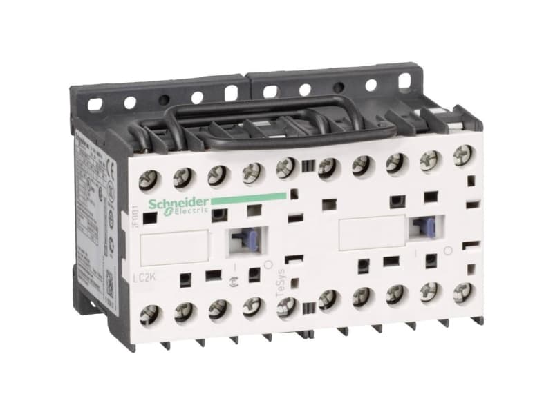 SCHNEIDER ELECTRIC Kääntökontaktori 4kW, 400V AC, 9A AC3, 2x3-napainen, 2NC, ohjausjännite 230V AC