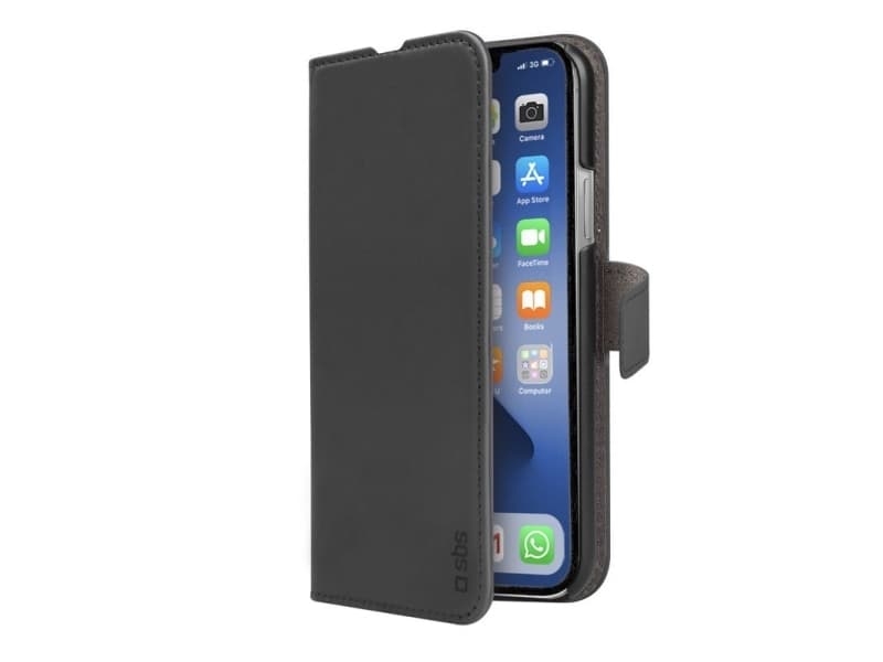SBS Book Wallet, Lompakkokotelo, Apple, iPhone 13 Pro, 15,5 cm (6.1), Musta