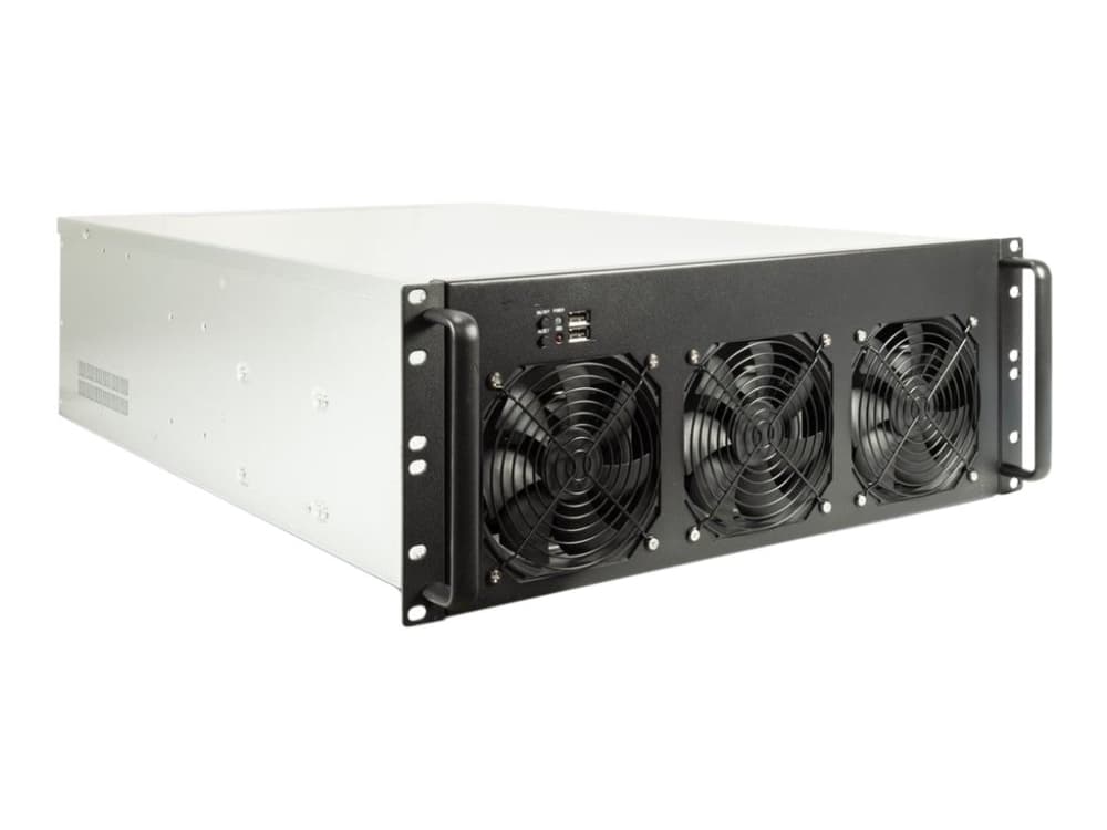 Inter-Tech 4F28, Teline, Musta, Hopea, ATX, EATX, mikro ATX, Mini-ITX, Terästä, 4U, 15,5 cm
