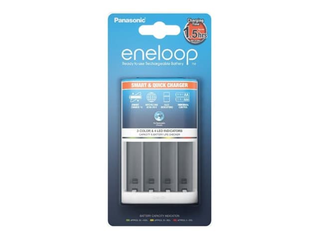 Panasonic eneloop Smart &amp Quick BQ-CC55 - 1,5 - 3 ajastin akun lataaja - (4xAA/AAA)
