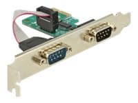 Delock PCI-kortti > 2 x Serial RS-232 - Sarjasovitin - PCIe 1.1 - RS-232 x 2 - vihreä