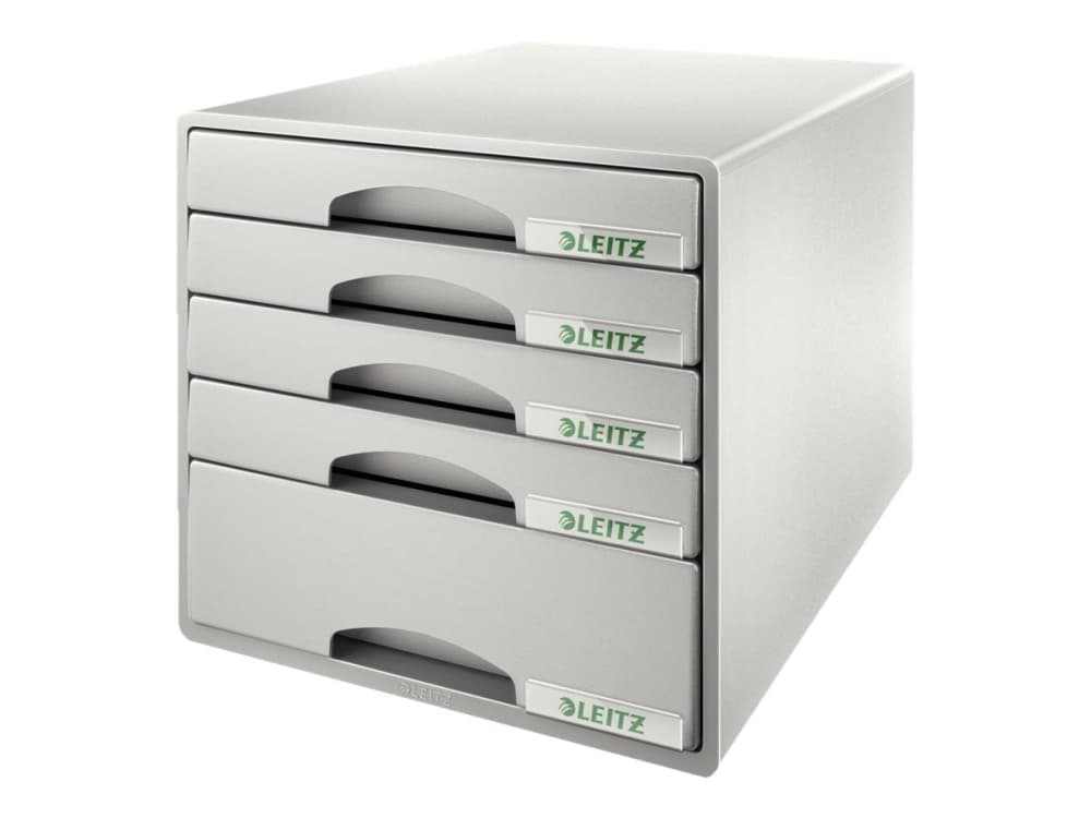 Leitz Plus - Skuffekaappi - 5 skufferia - 245 x 330 mm:lle - grå